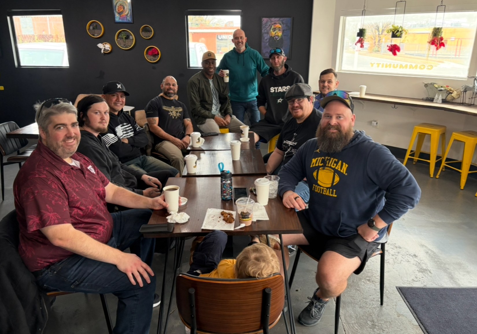 A squad filling a room at a local spot